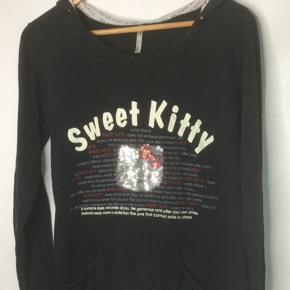 - Sweet Kitty black hoodie sweatshirt